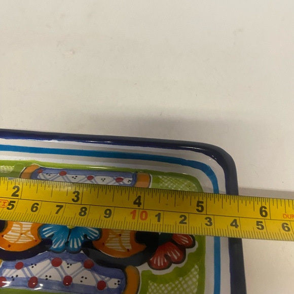 Puebla Mexico Talavera Ceramic Pottery Rectangular Signed Trinket Dish - Picture 7 of 8